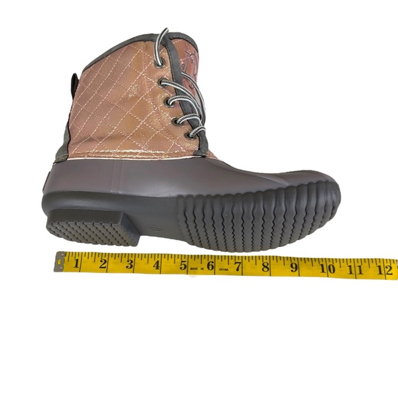 Marley Lilly Monogramed Pink & GreyDuck Boots Size 7 - Picture 11 of 16